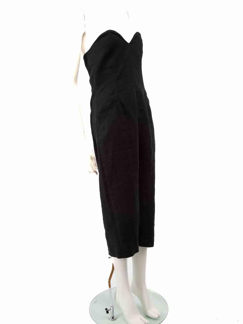 CONDITION is Very good. Minimal wear to dress is evident. Minimal pull thread to overall dress on this used Mara Hoffman designer resale item.
 
 
 
 Details
 
 
 Black
 
 Linen
 
 Midi dress
 
 Strapless
 
 Sweetheart neckline
 
 2x Front side