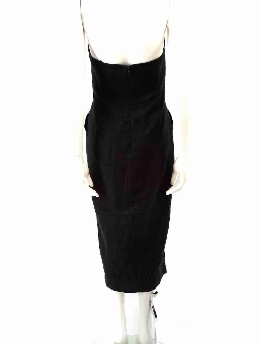 Mara Hoffman Black Strapless Midi Dress Size XS In Excellent Condition For Sale In London, GB