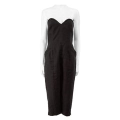 Mara Hoffman Black Strapless Sweetheart Midi Dress Size XS