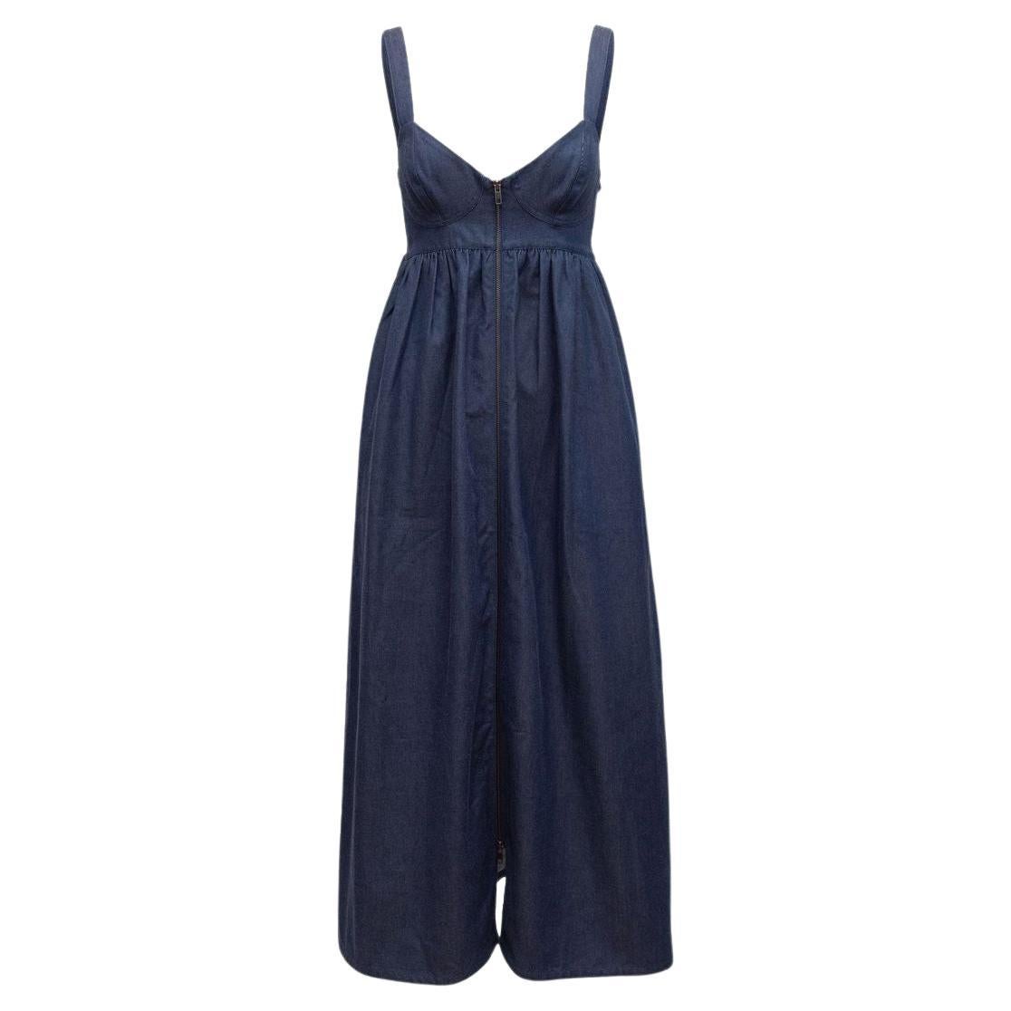 Mara Hoffman Dark Wash Sleeveless Denim Maxi Dress