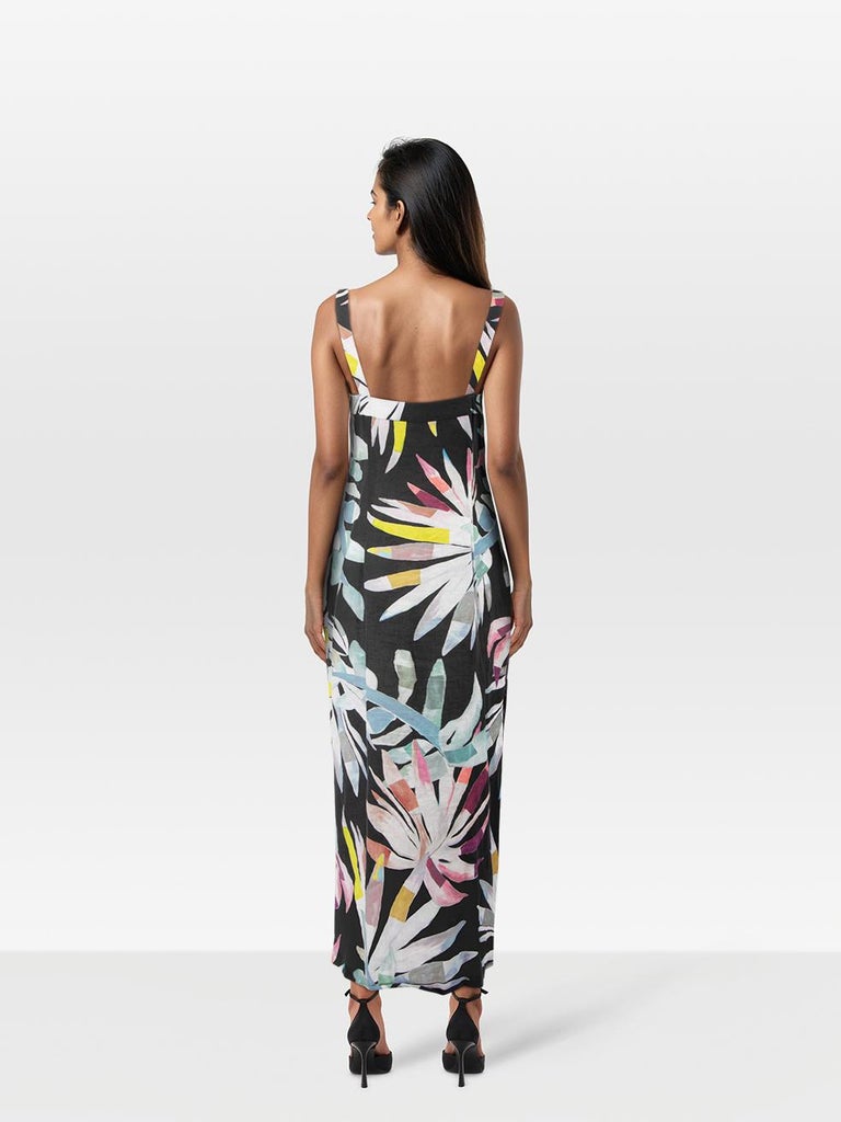 Mara Hoffman Floral Print Maxi Linen Dress Size M at 1stDibs