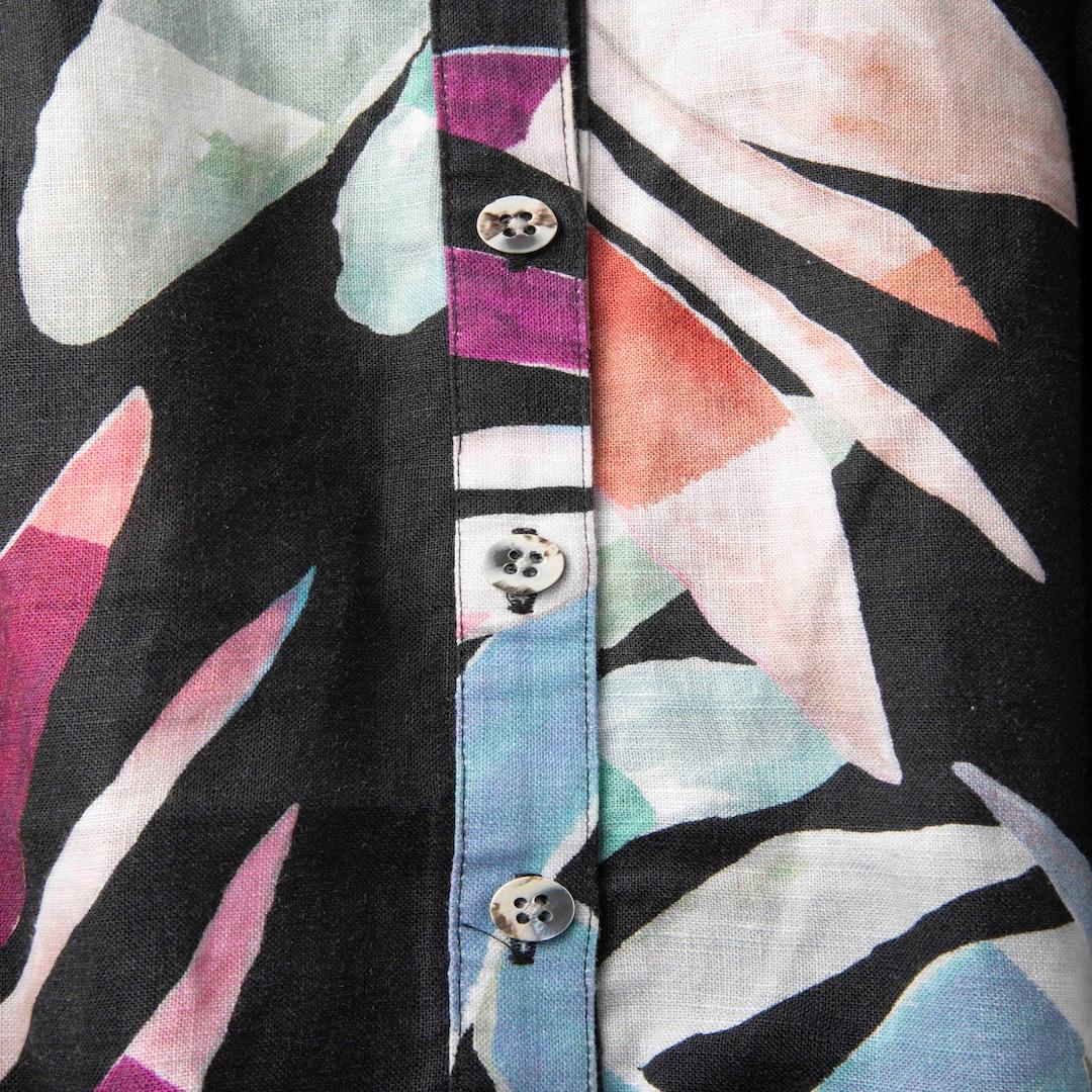 Brown Mara Hoffman Floral Print Maxi Linen Dress Size M