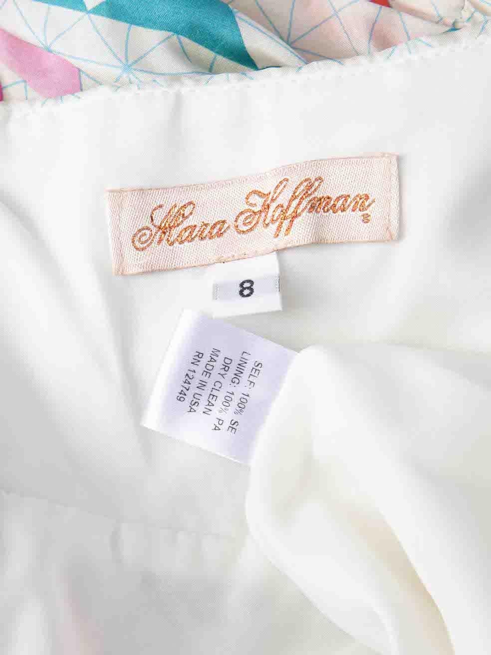 Mara Hoffman - Mini robe à col bénitier en soie géométrique, taille L en vente 1