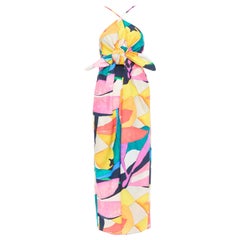 MARA HOFFMAN Lolita Deltoria abstract multicolor print cotton poplin dress M
