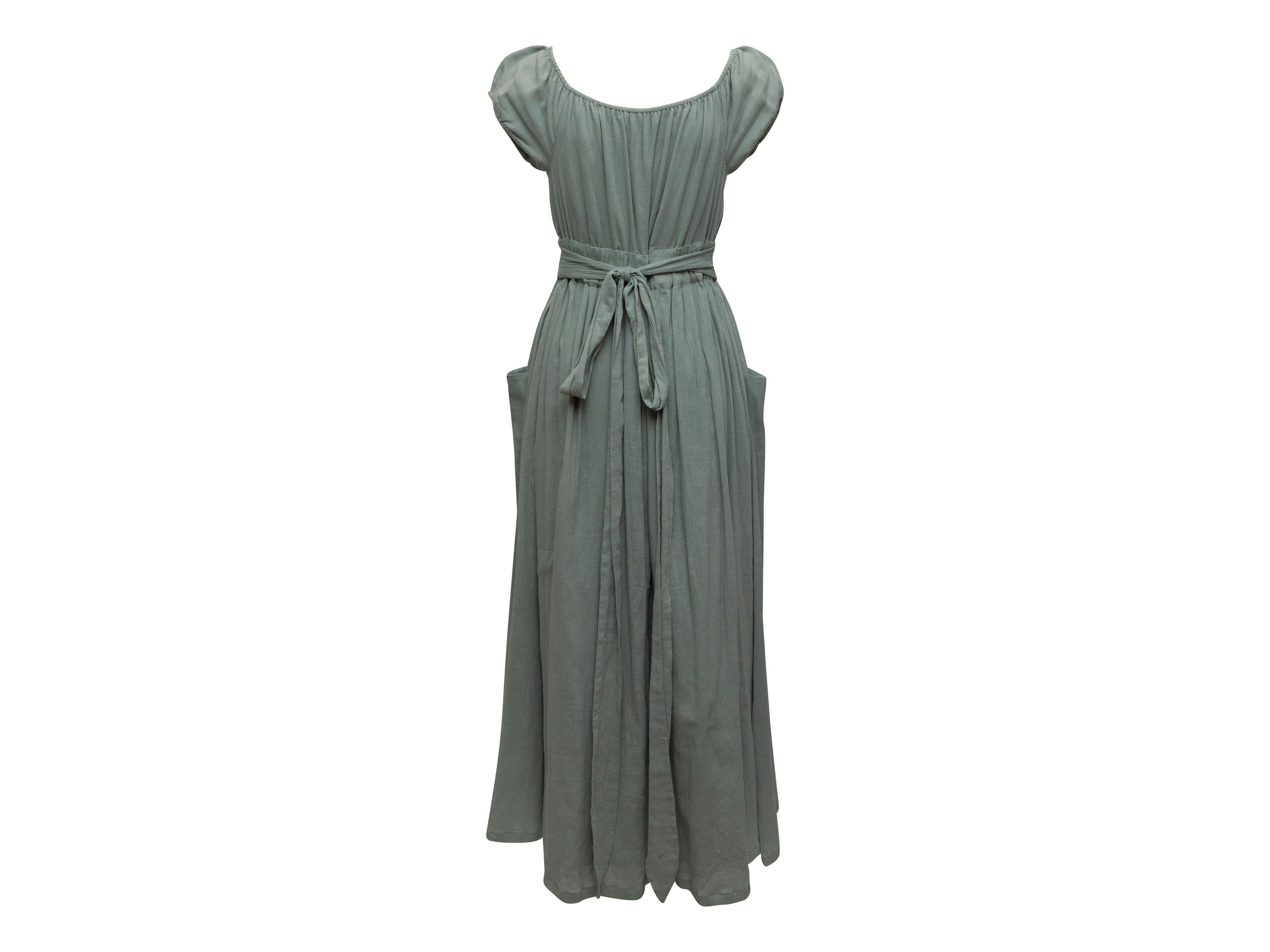 Mara Hoffman Sage Green Cap Sleeve Dress In Good Condition In New York, NY