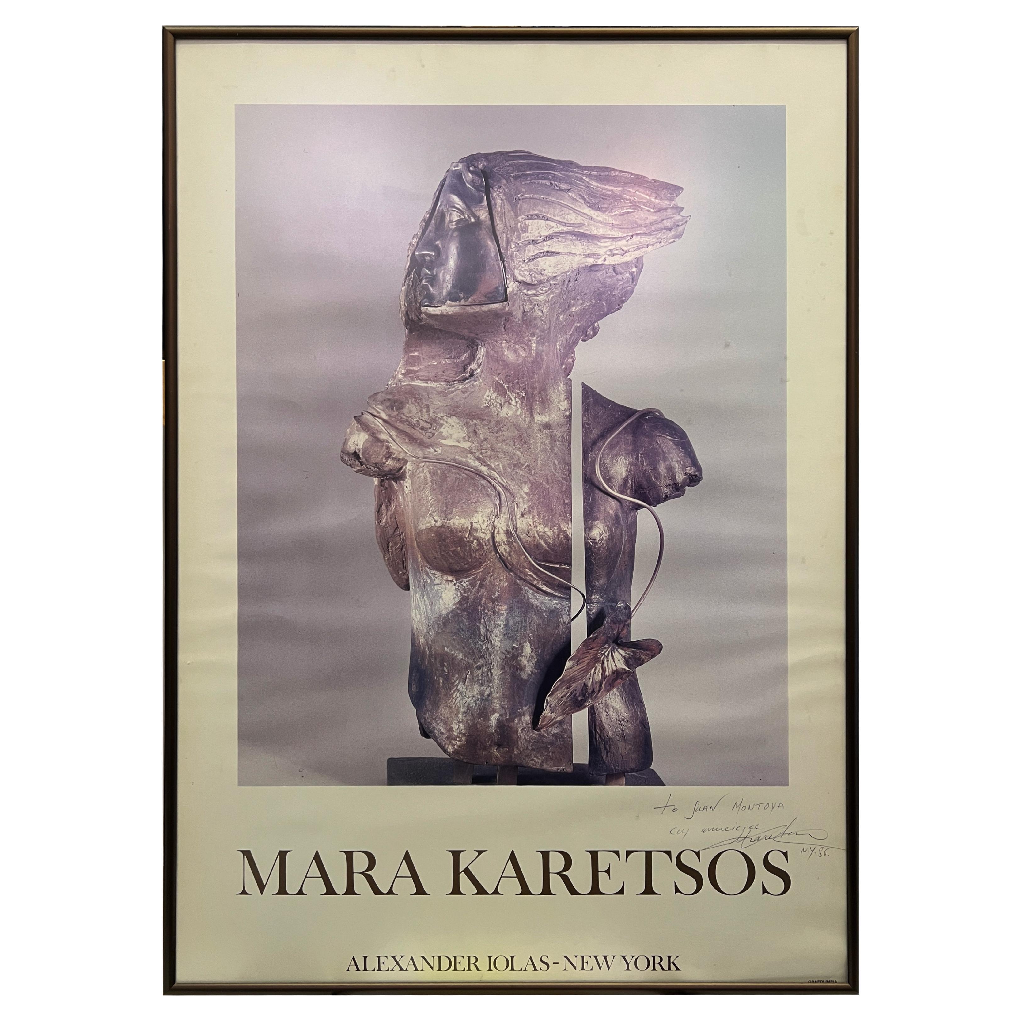 Affiche de la Galerie Alexandre Iolas Mara Karetsos des années 1970