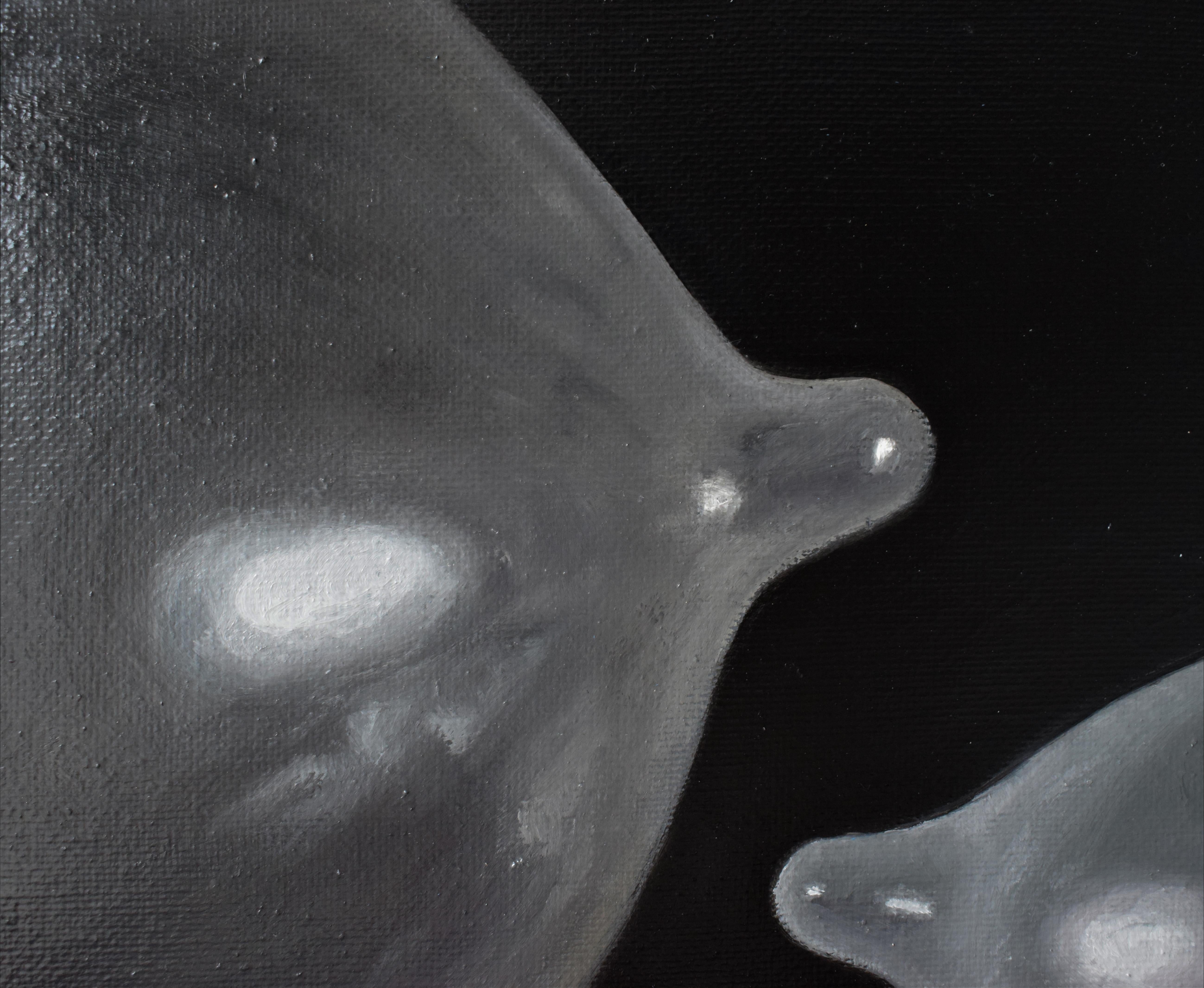 Contemporary Transparencies Trompe l'oeil. Still Life. Dual Inflated Condoms - Painting by María Magán