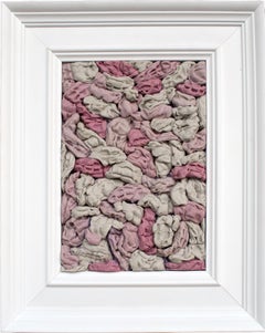 Framed Wall Relief in Pink and Gray with Recast Gum Forms in Dental Silicone
