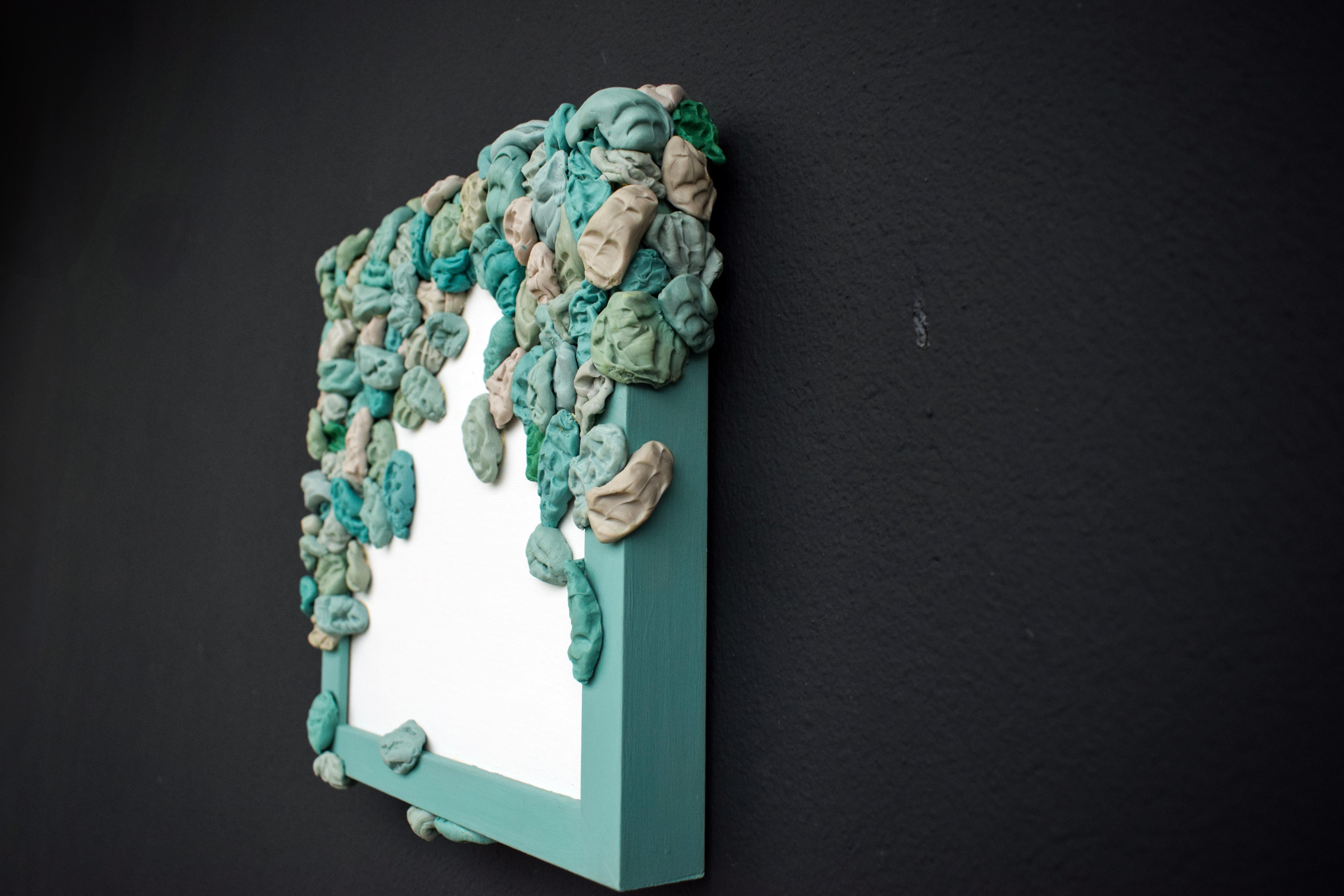 Wall Mounted Pop Object Sculpture with Silicone Chewing Gum Forms and Wood Frame For Sale 1