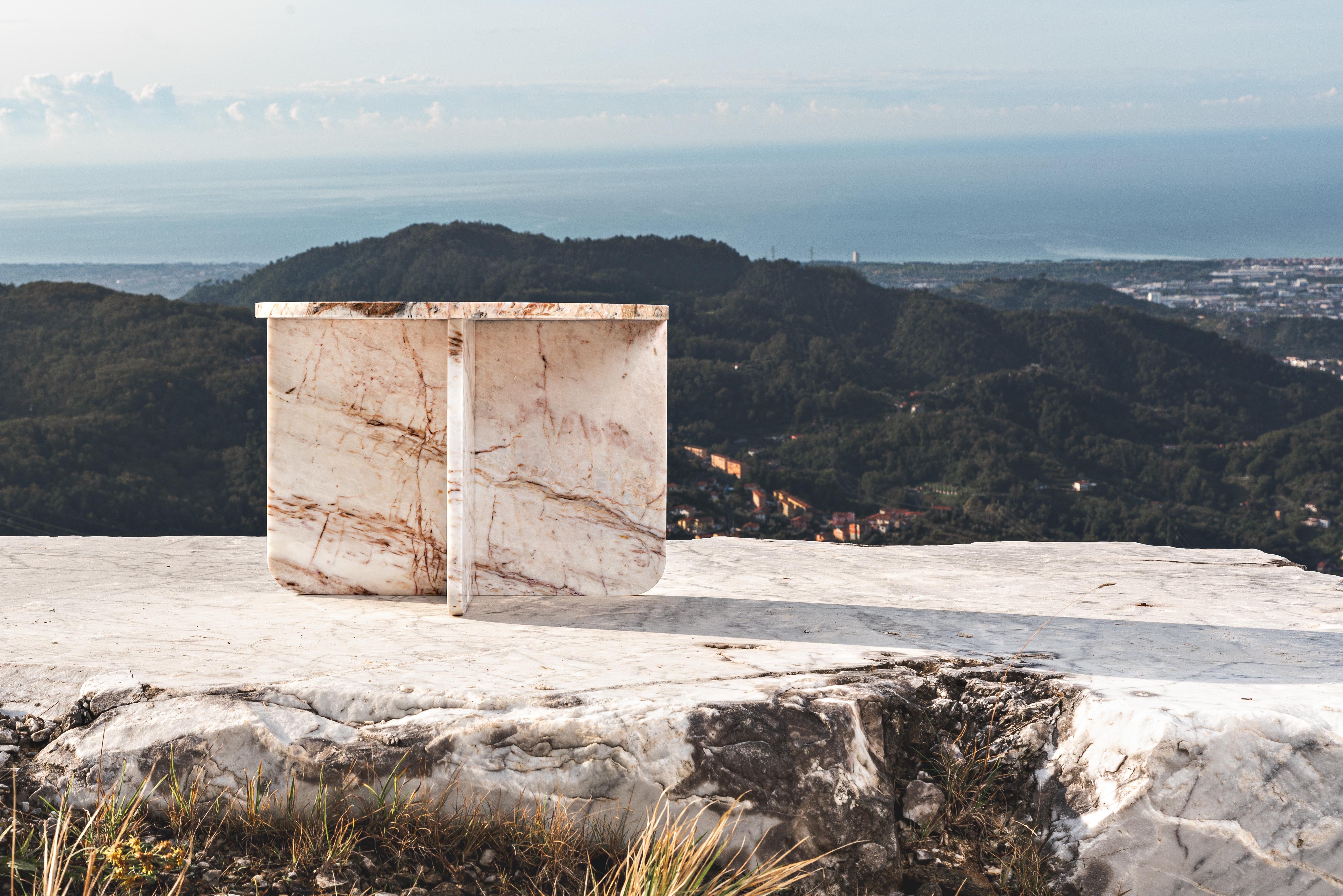 Mara Marble Side Table by Edition Club
Edition 6 of 6
Dimensions: L 55 x W 37 x H 40 cm
Materials: Tarahumara marble from Latin America

Edition/Club is born from an environmental consciousness of reducing waste generated from the stone industries.