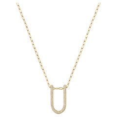 Rosario Navia Mara Medium Folded Link Pendant I in 18K Gold, Platinum, & Diamond