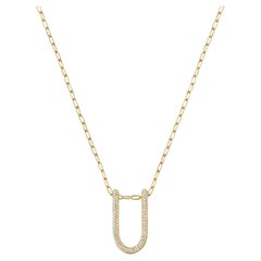 Rosario Navia Mara Medium Folded Link Pendant I in 18K Gold, Platinum, & Diamond