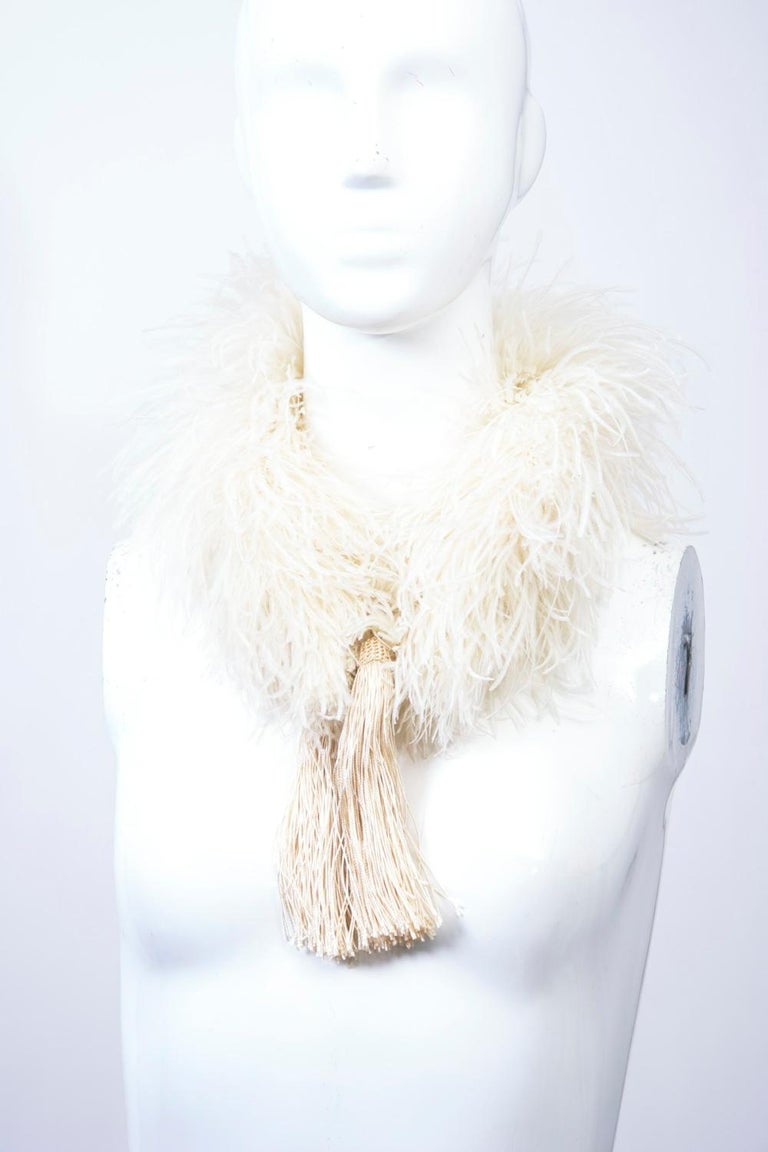Pieces Beige Marabou Scarf main image 0