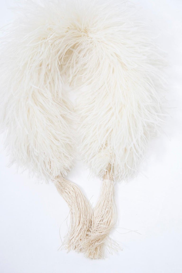 Pieces Beige Marabou Scarf