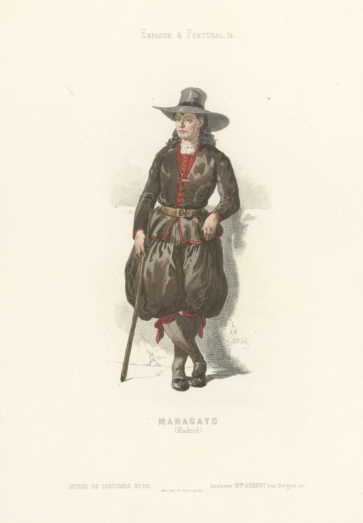 Maragato from Madrid – Hand-Colored Lithograph, Espagne & Portugal No.14, 1845