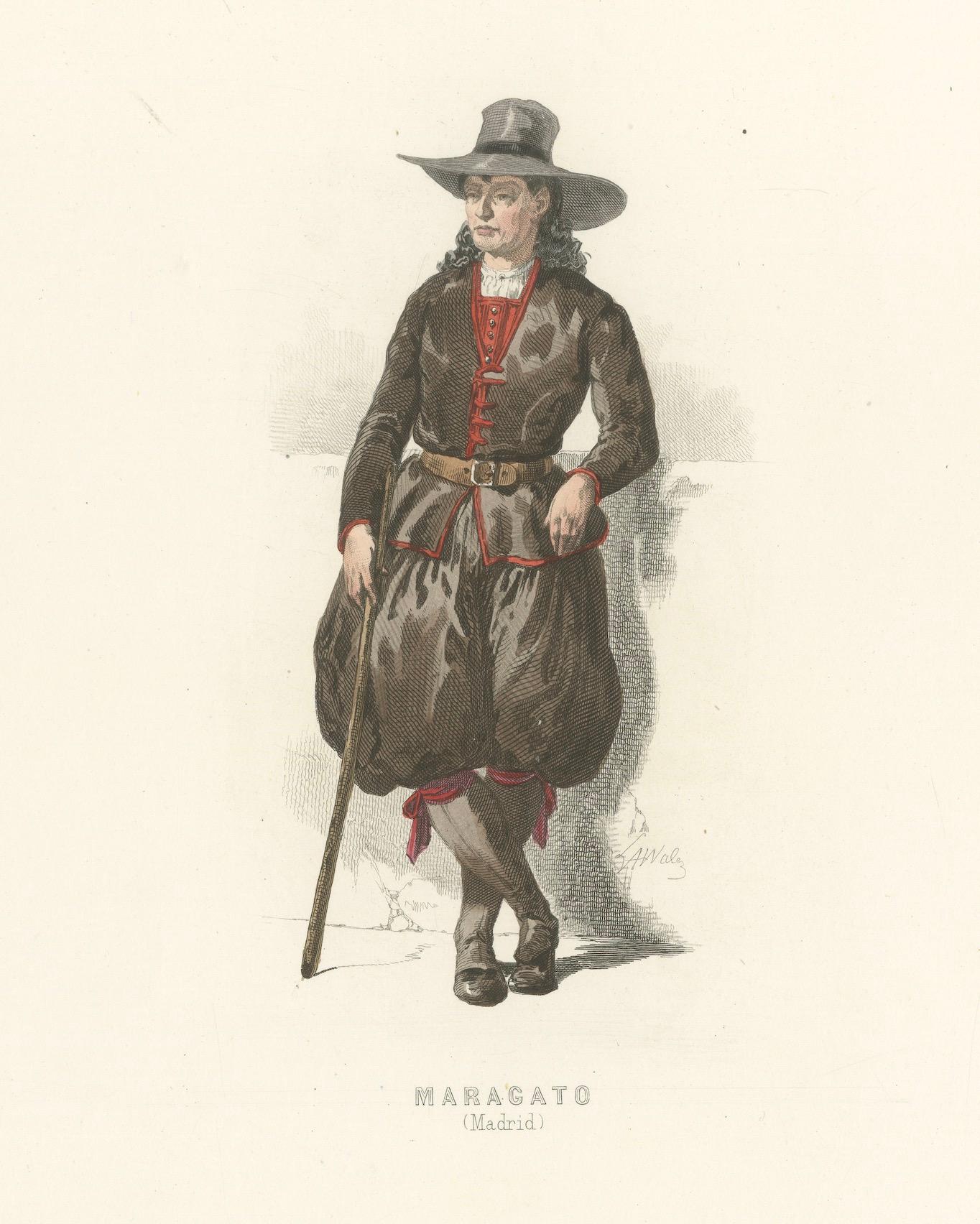 Maragato from Madrid – Hand-Colored Lithograph, Espagne & Portugal No.14, 1845