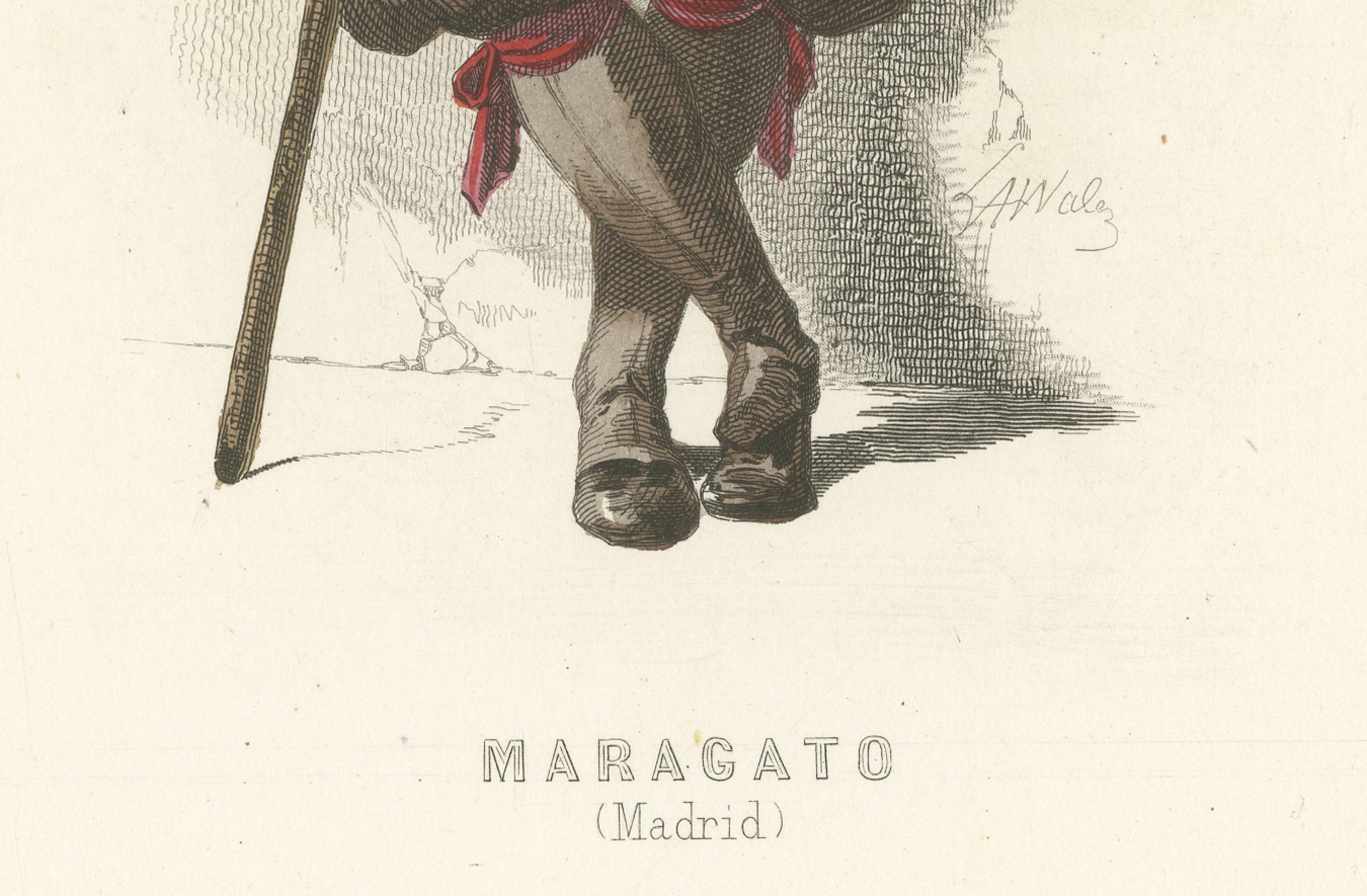 Maragato from Madrid – Hand-Colored Lithograph, Espagne & Portugal No.14, 1845