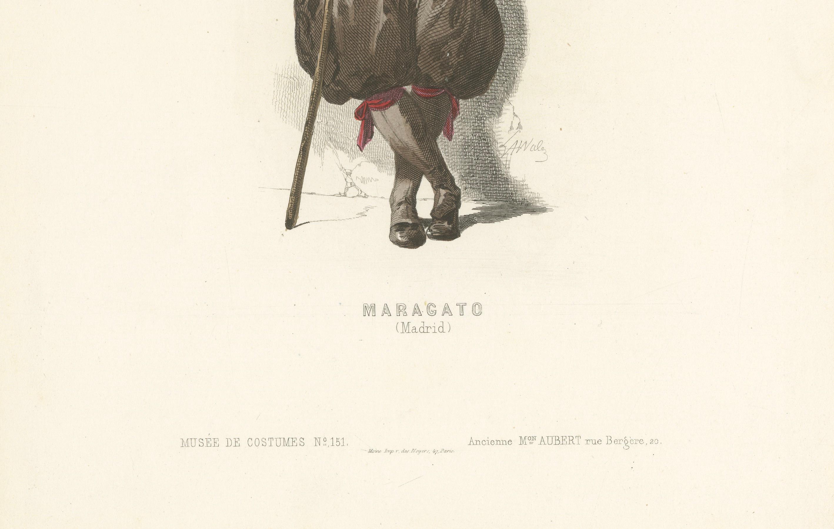 Maragato from Madrid – Hand-Colored Lithograph, Espagne & Portugal No.14, 1845