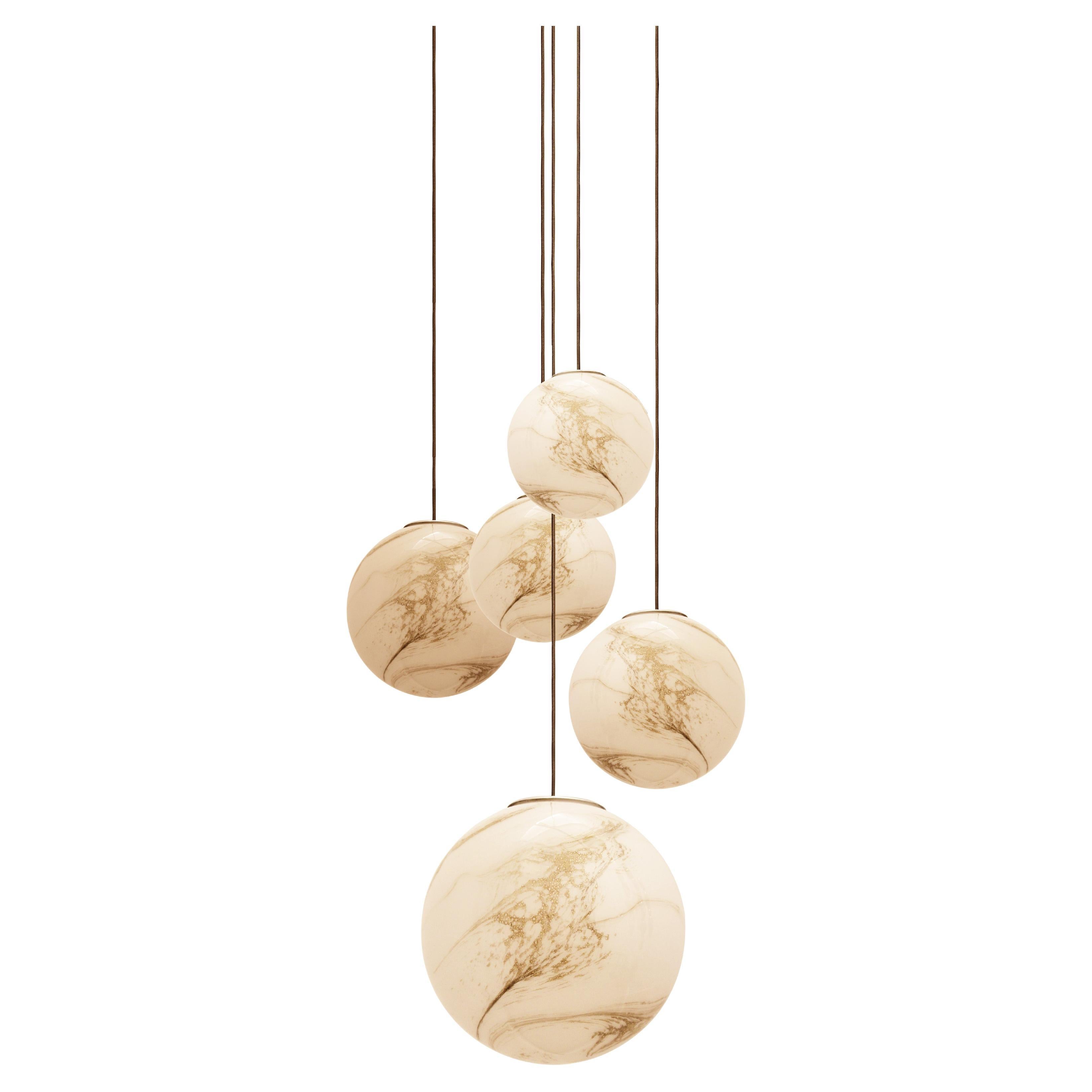 Marais Pendelleuchte aus Alabaster und Glas von Concept Verre im Angebot