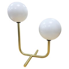 Marais Glass and Brushed Brass Table Lamp by Concept Verre