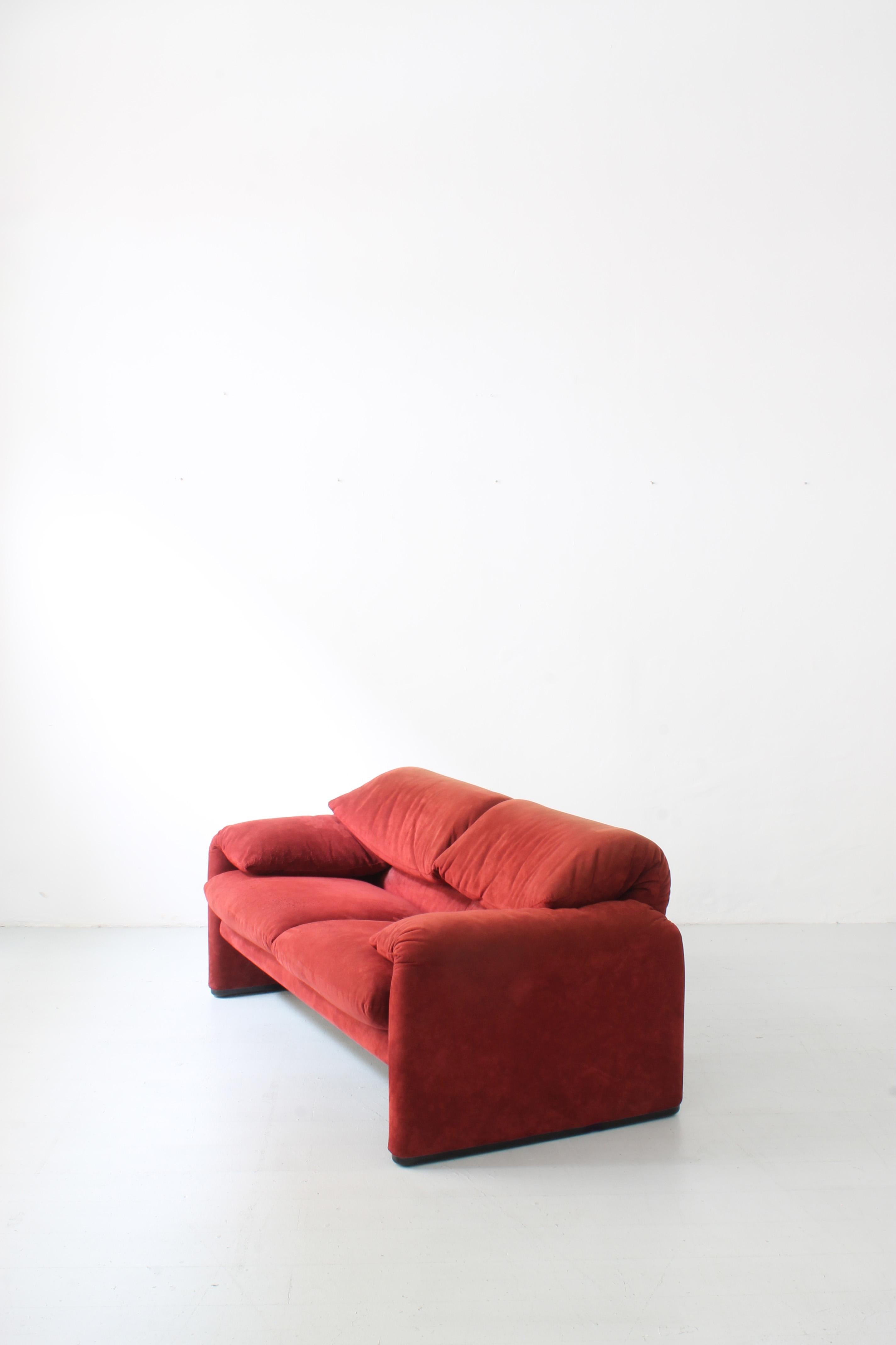 red vintage sofa