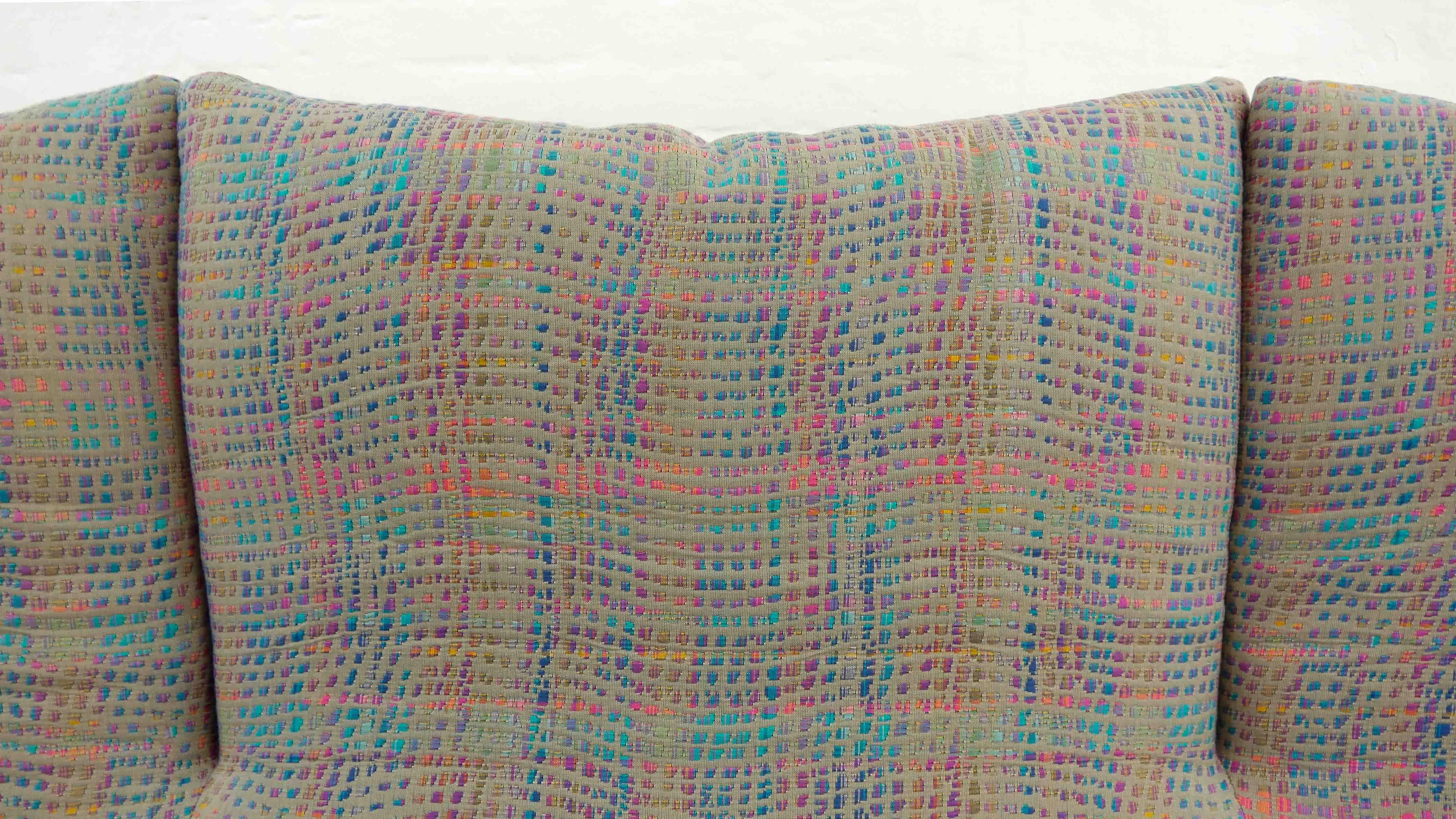 Maralunga 3-Seat Sofa by Vico Magistretti for Cassina in Grey-Multicolore Fabric 6
