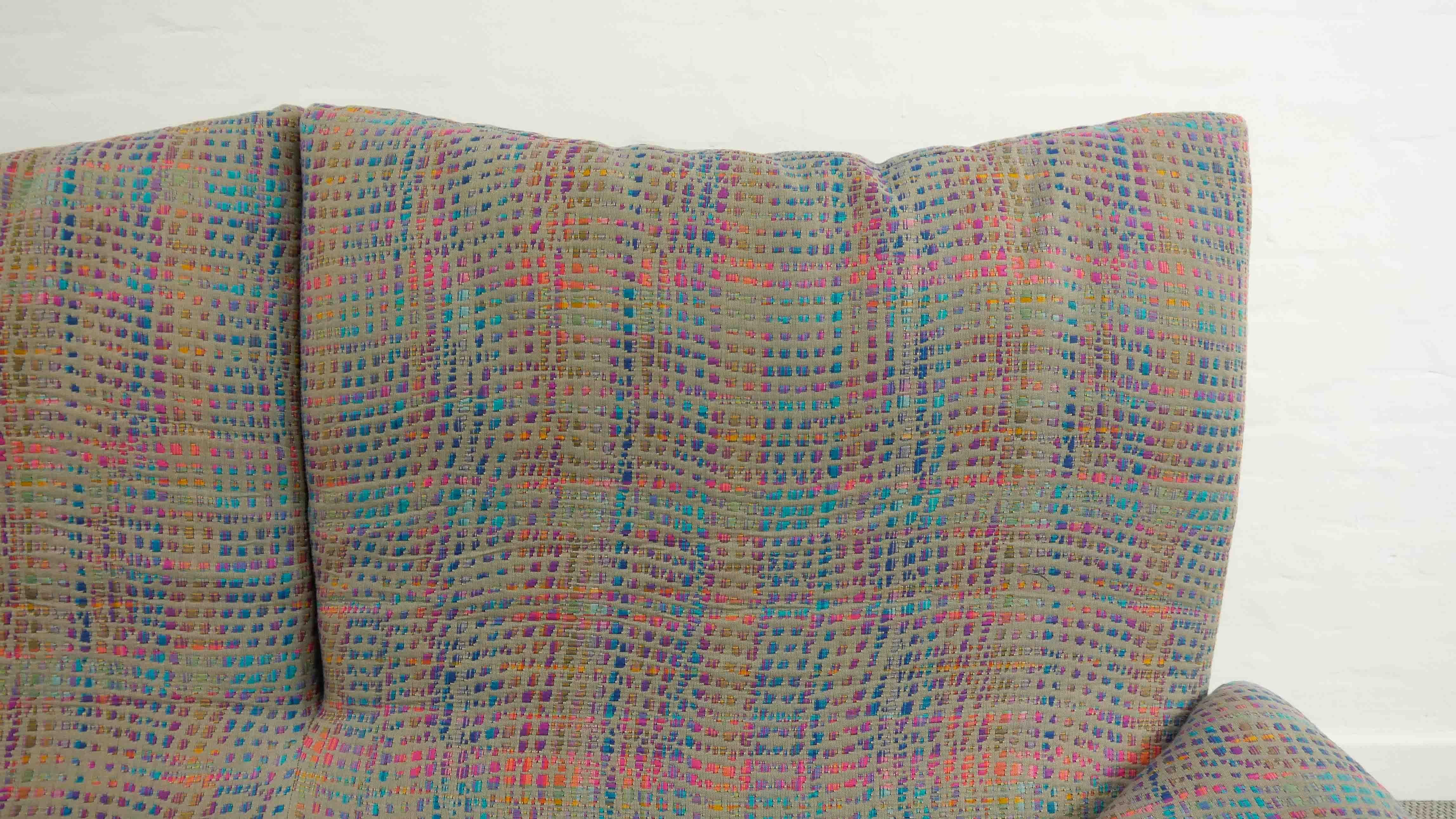 Maralunga 3-Seat Sofa by Vico Magistretti for Cassina in Grey-Multicolore Fabric 7