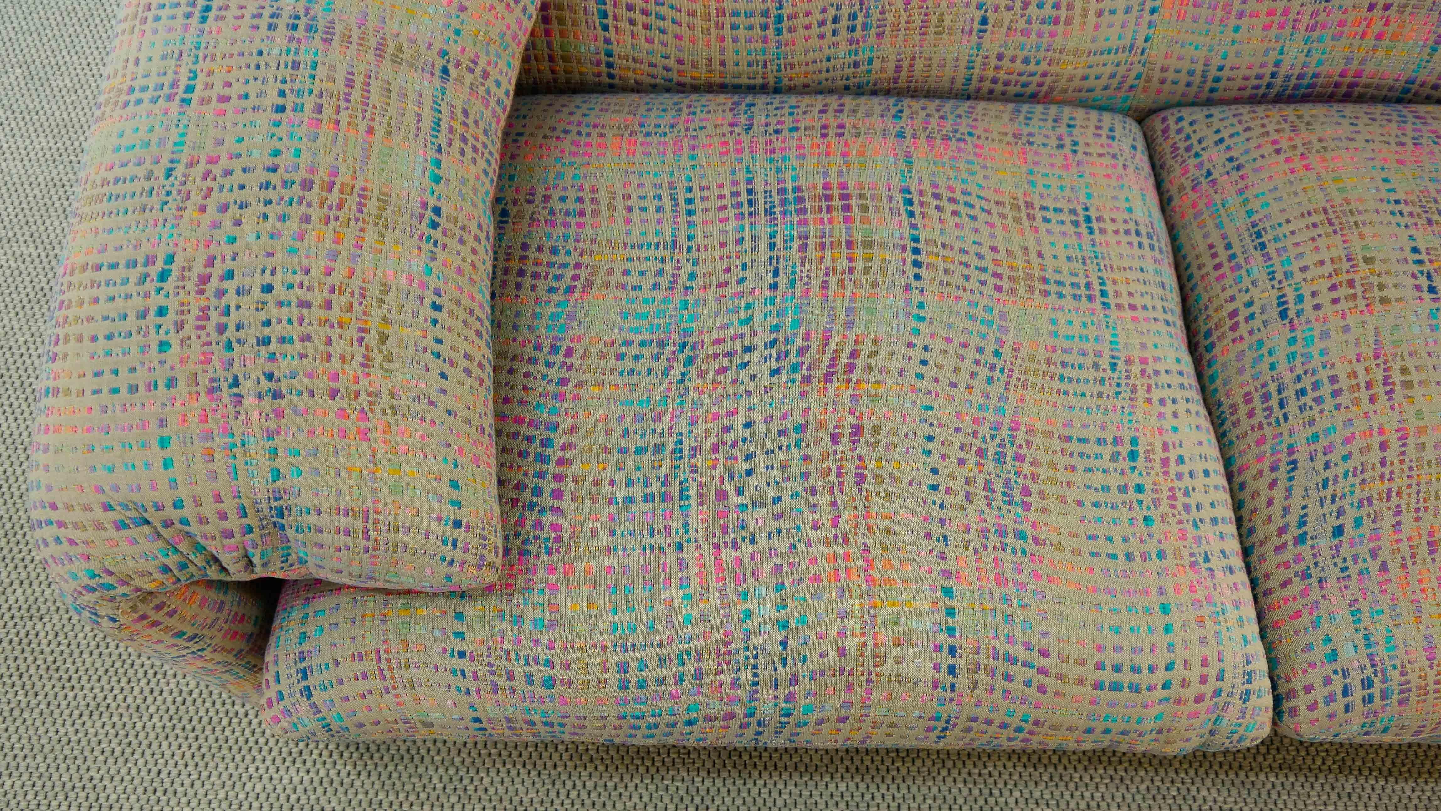 Maralunga 3-Seat Sofa by Vico Magistretti for Cassina in Grey-Multicolore Fabric 8