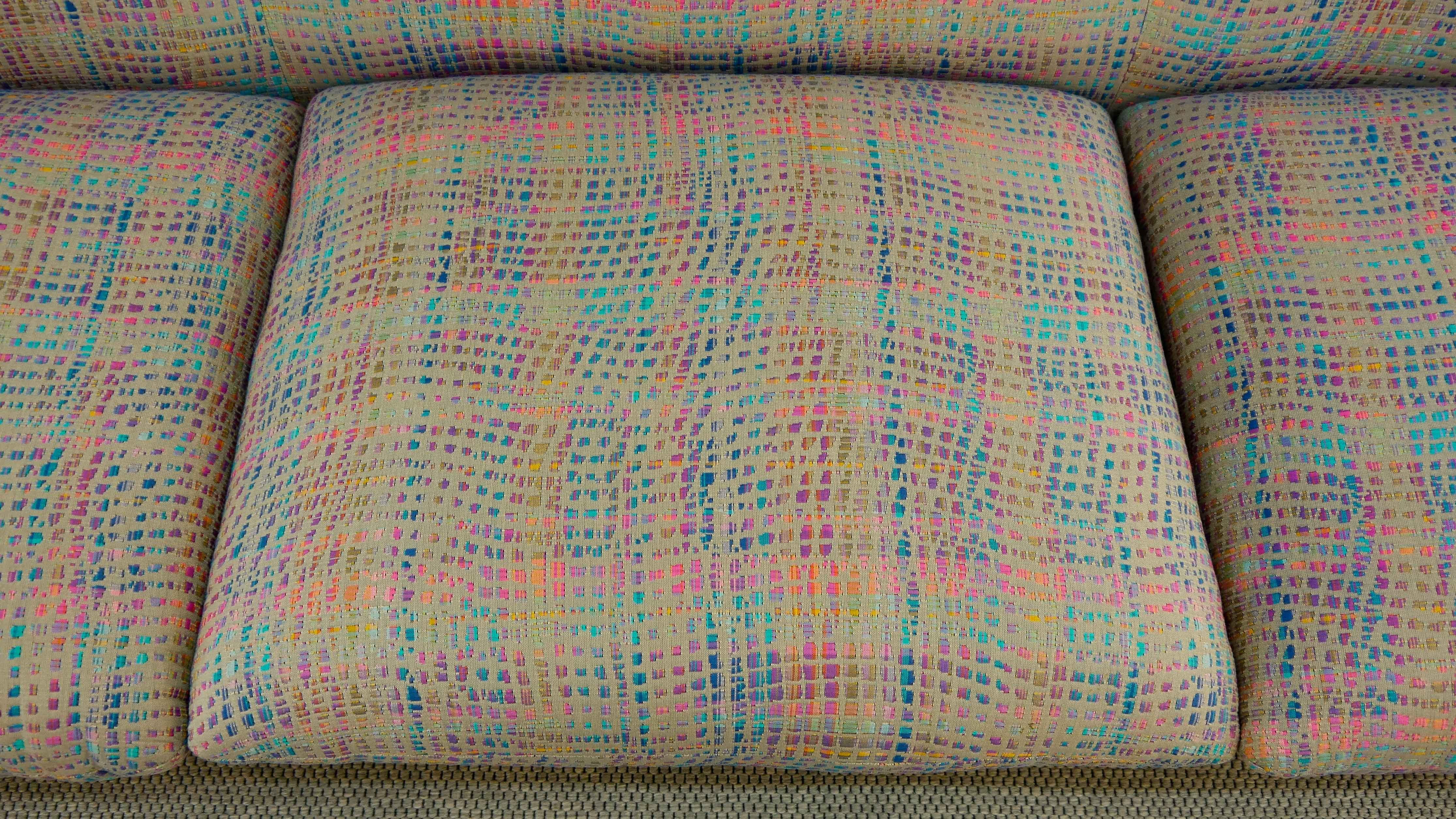 Maralunga 3-Seat Sofa by Vico Magistretti for Cassina in Grey-Multicolore Fabric 9