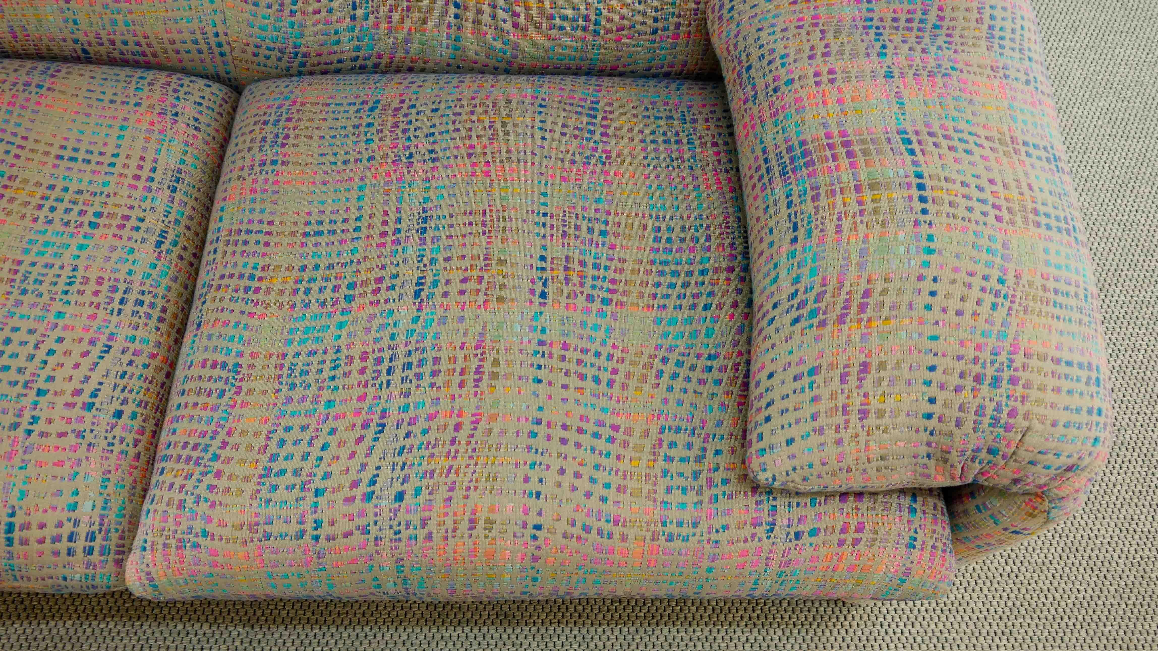 Maralunga 3-Seat Sofa by Vico Magistretti for Cassina in Grey-Multicolore Fabric 10