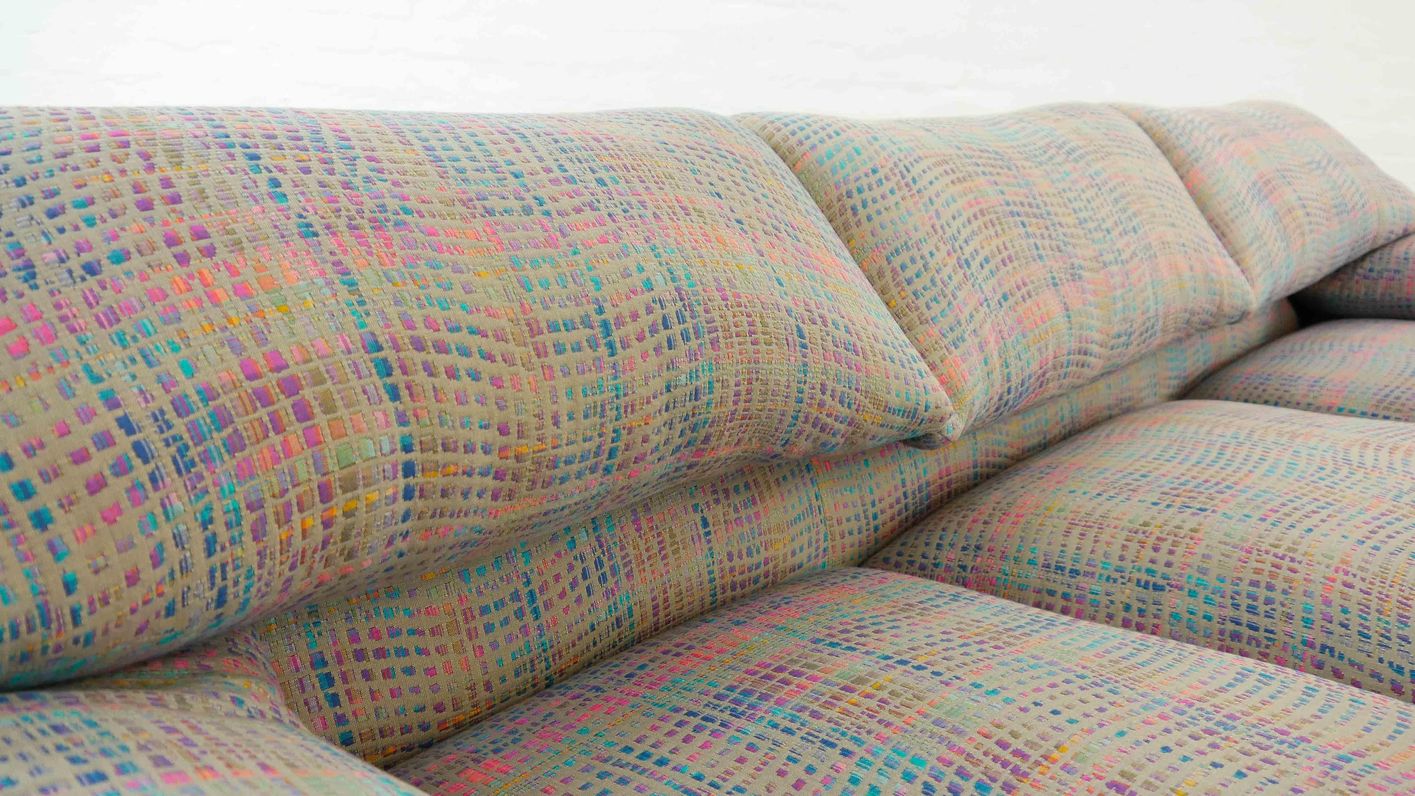 Maralunga 3-Seat Sofa by Vico Magistretti for Cassina in Grey-Multicolore Fabric 11
