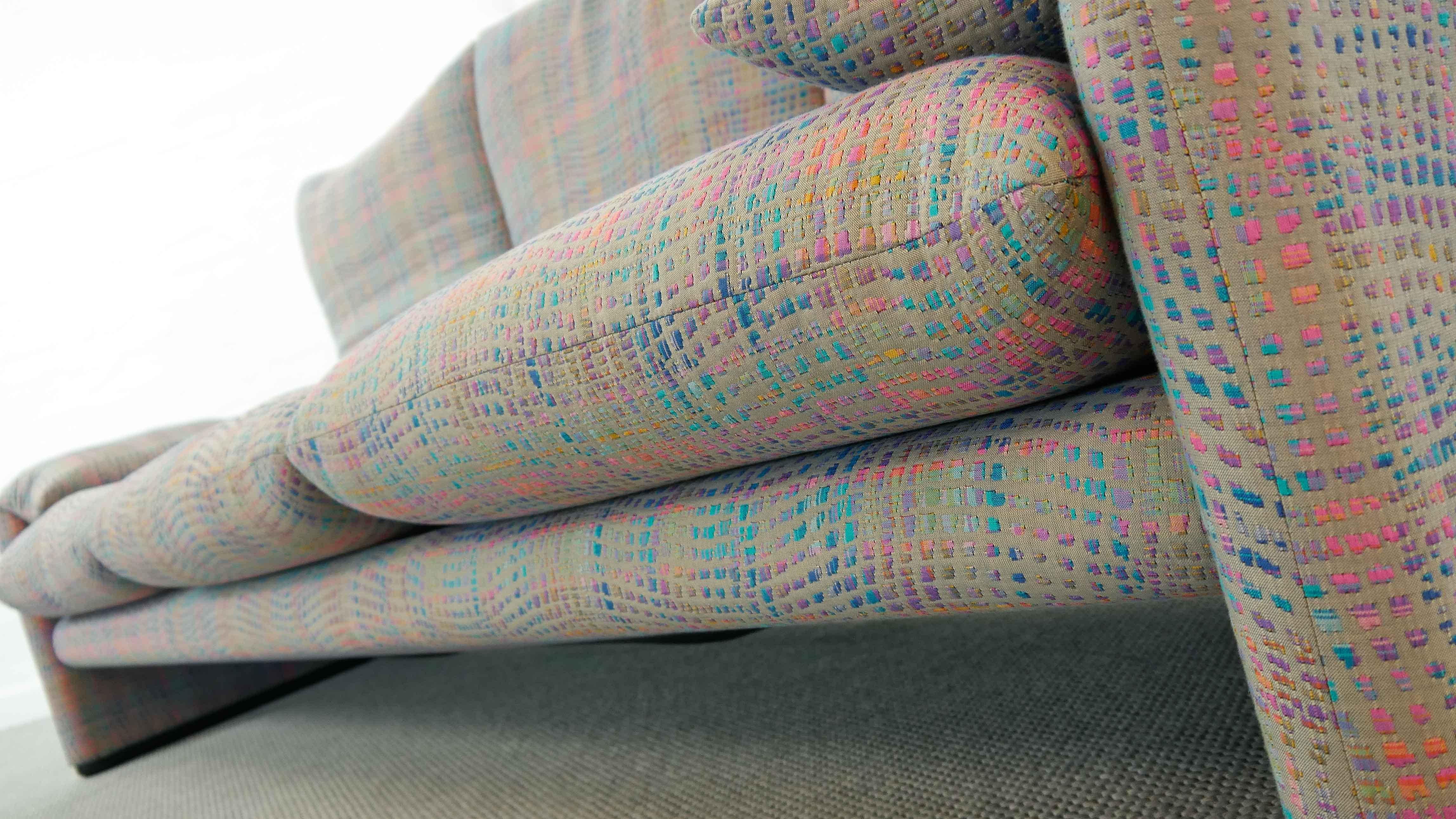 Maralunga 3-Seat Sofa by Vico Magistretti for Cassina in Grey-Multicolore Fabric 13