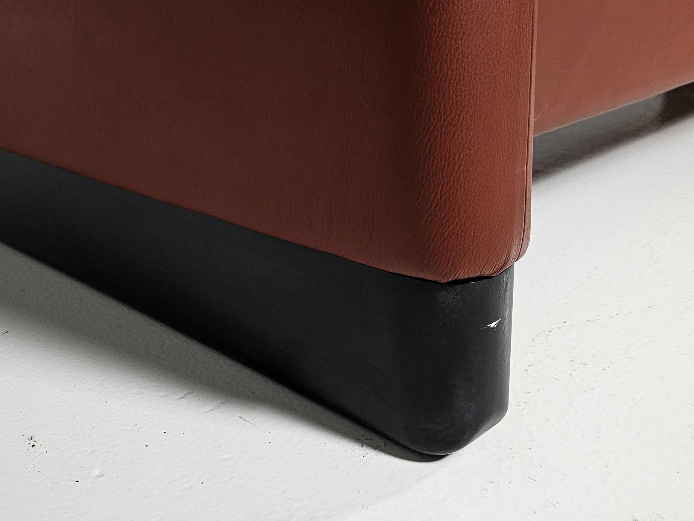 Mid-Century Modern Maralunga 3-seater in original leather by Vico Magistretti for Cassina, 1970s