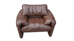 Ensemble de canapés marron chocolat Maralunga de Vico Magistretti pour Cassina