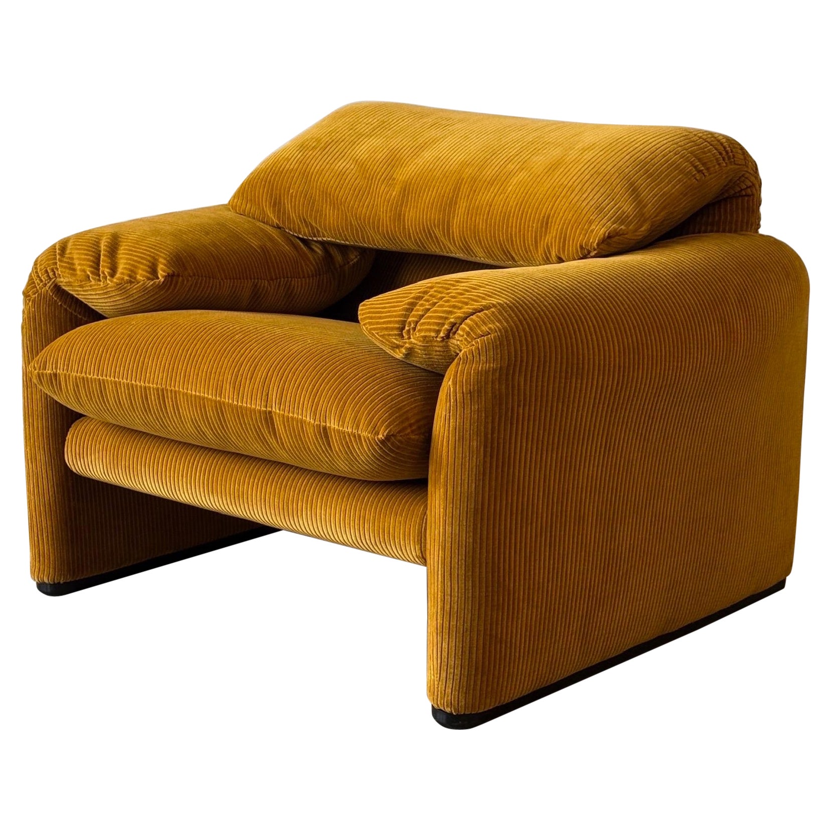 Maralunga Chair by Vico Magistretti for Cassina in Raf Simons Kvadrat Corduroy For Sale