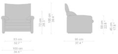 Maralunga Classico Armchair, by Vico Magistretti from Cassina