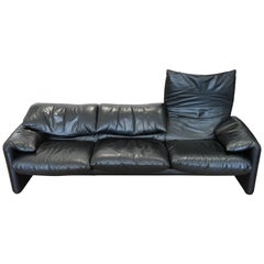 Maralunga Leather Sofa by Vico Magistretti for Cassina