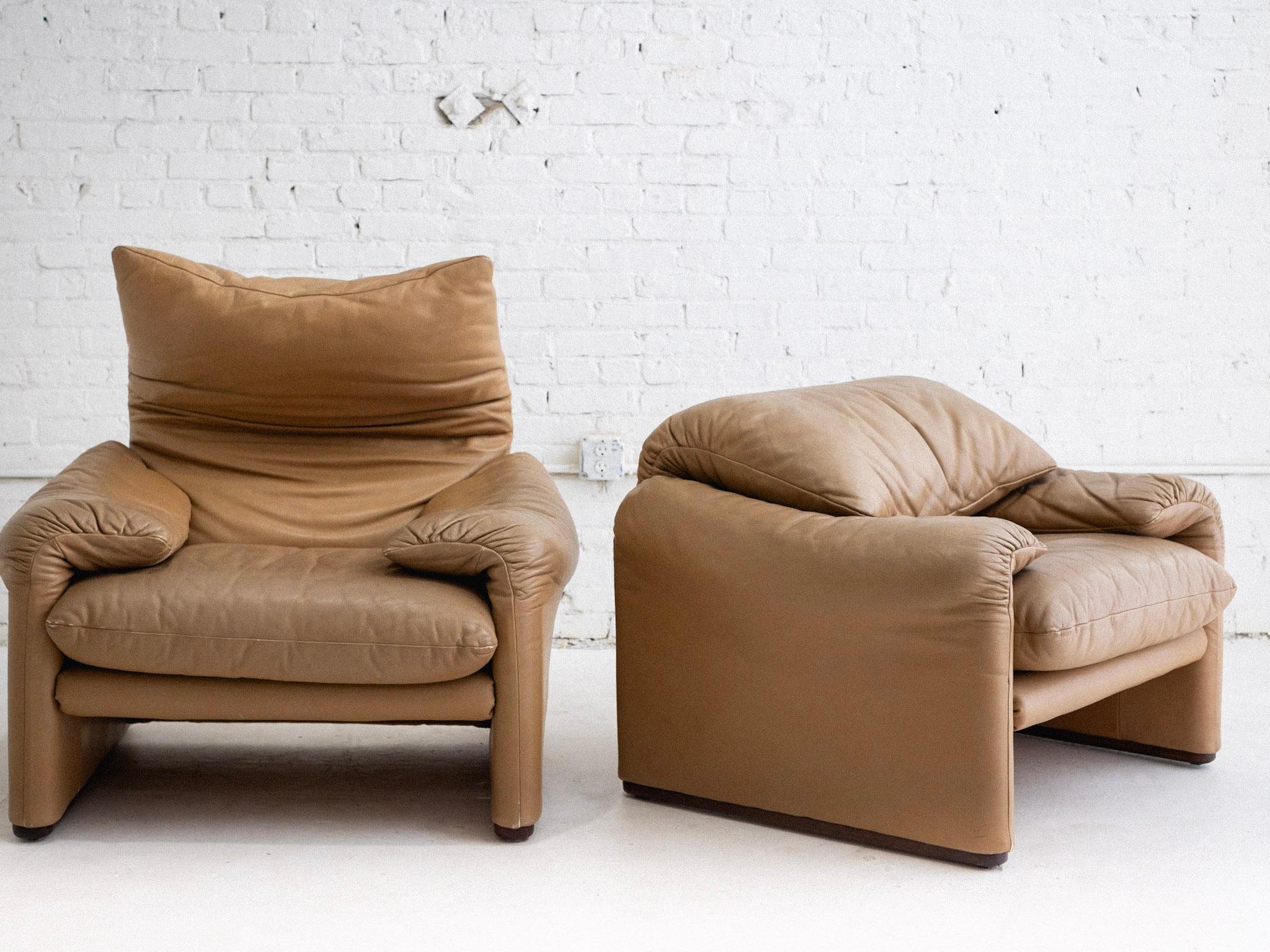 Maralunga Lounge Chair in Leather by Vico Magistretti for Cassina 5
