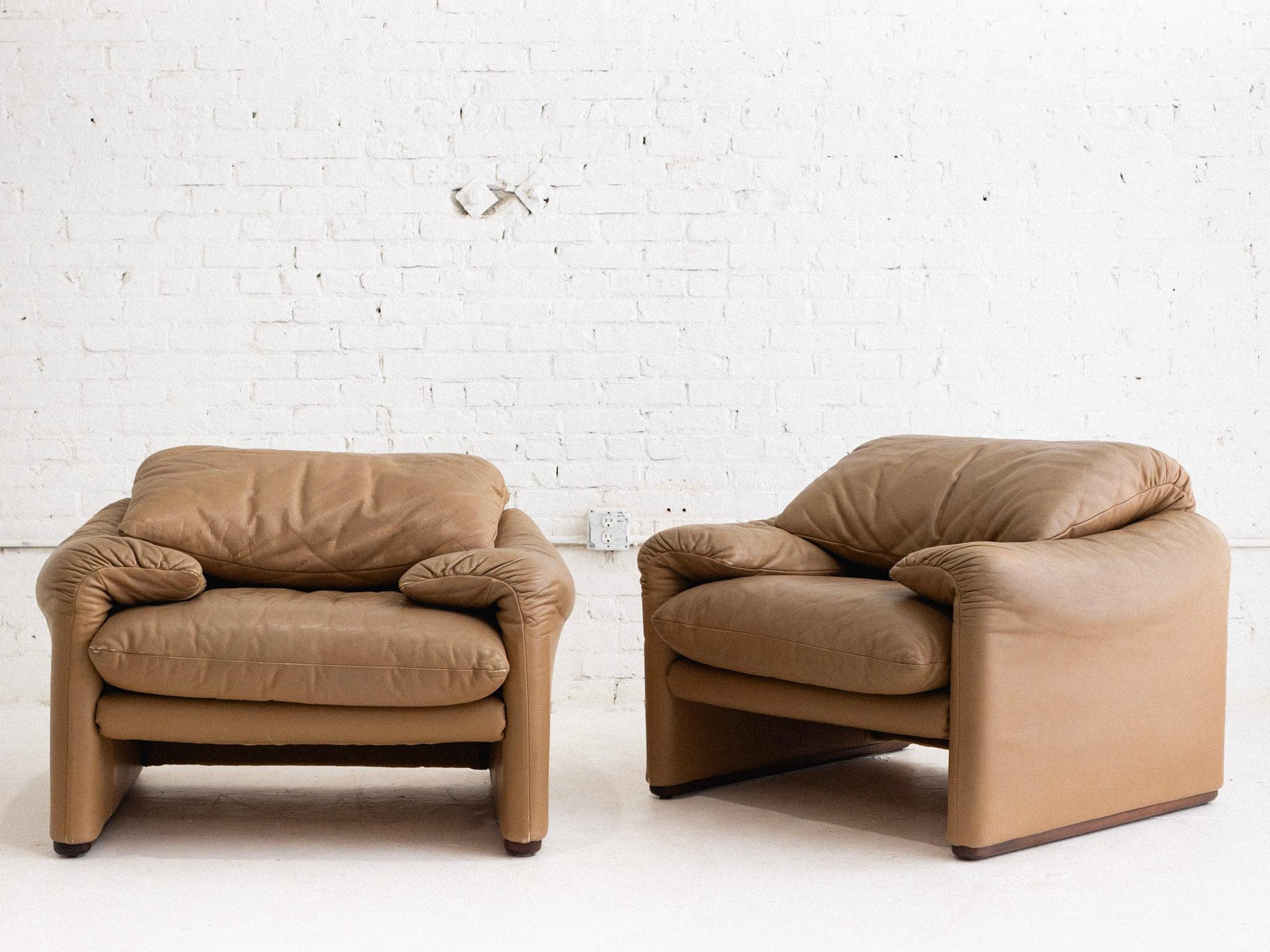 Maralunga Lounge Chair in Leather by Vico Magistretti for Cassina 6