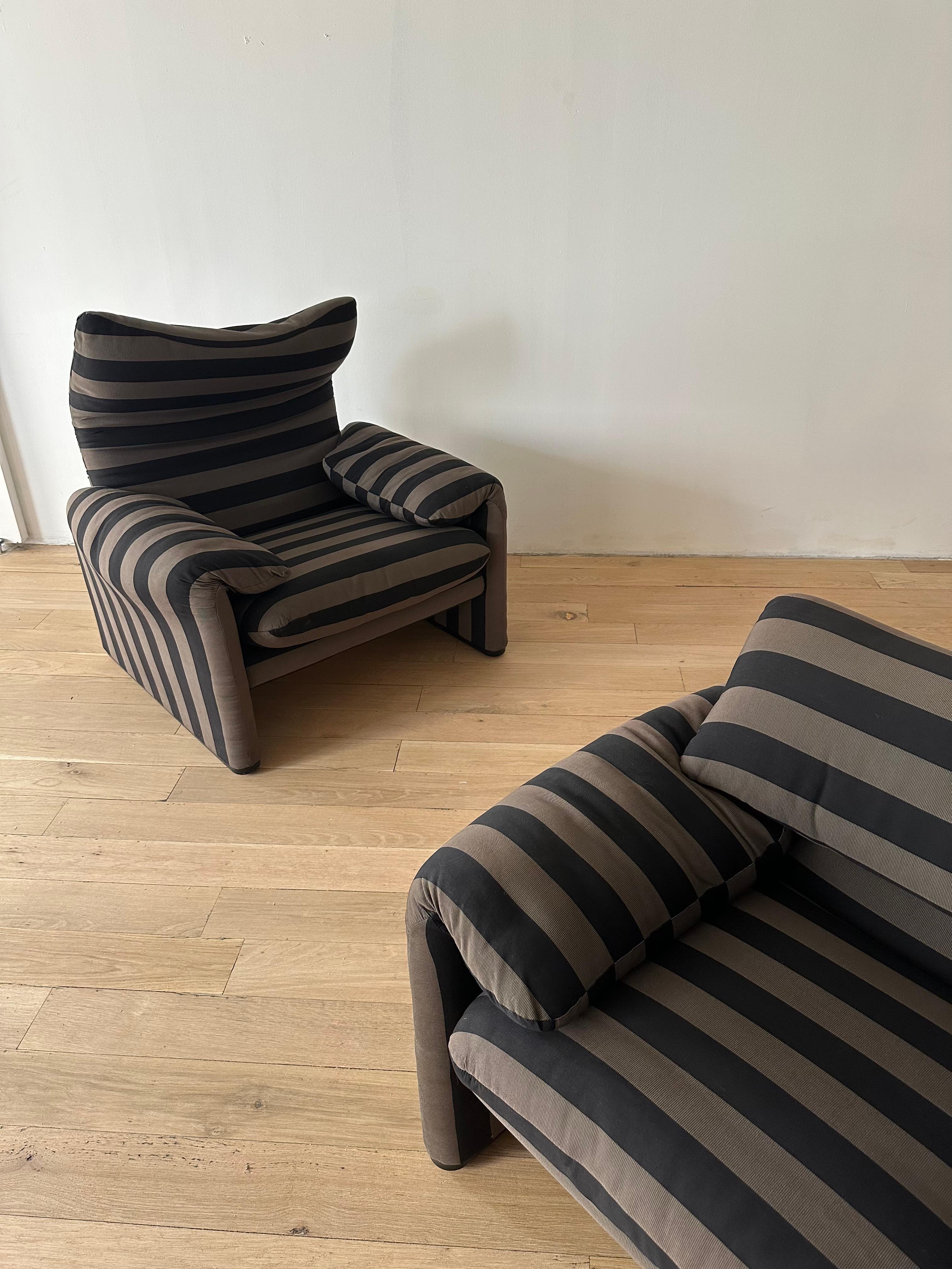 Maralunga Set by Vico Magistretti for Cassina In Good Condition In Weehawken, NJ