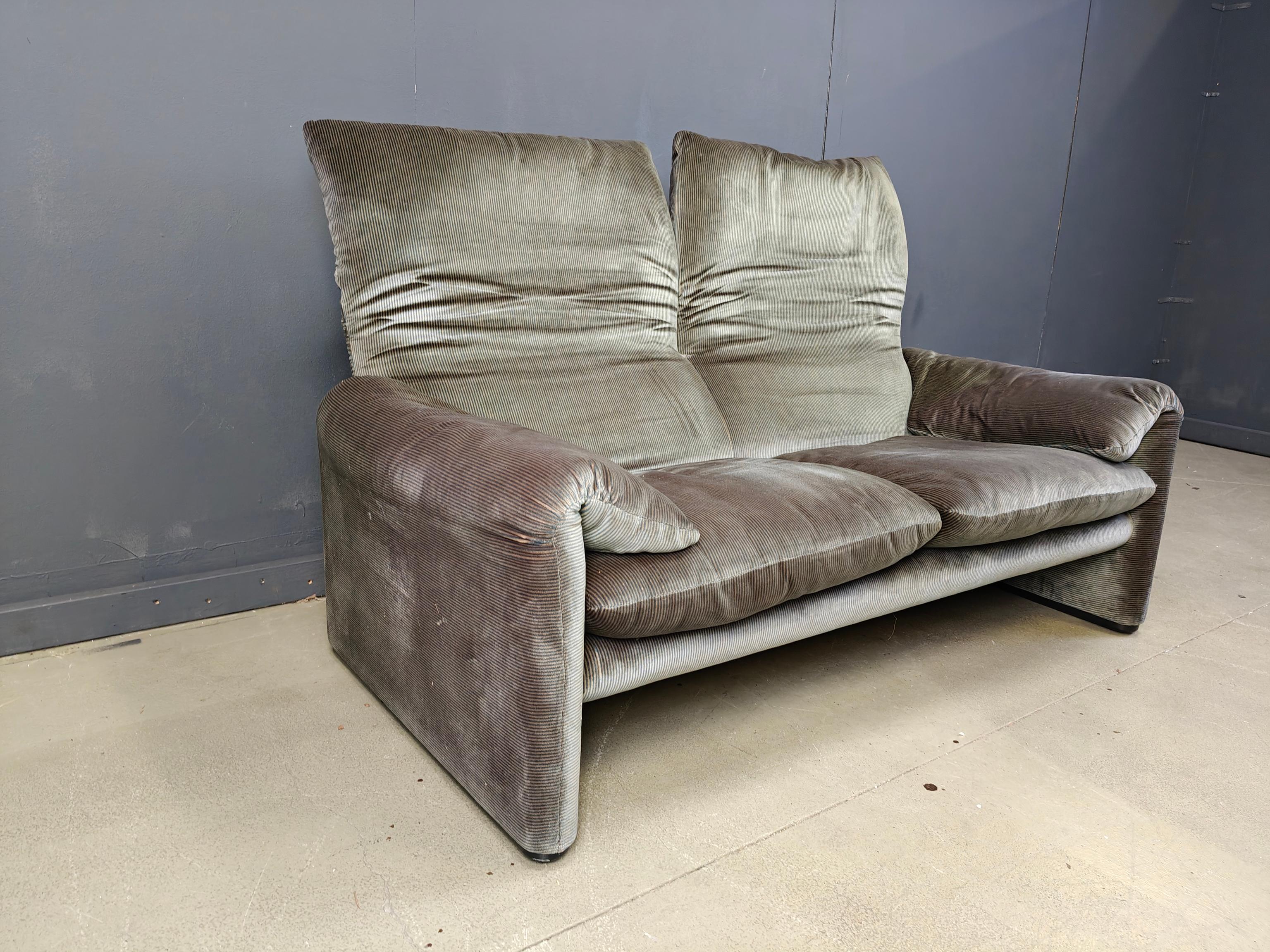 Fin du 20e siècle Canapé Maralunga de Vico Magistretti pour Cassina, 1970 en vente