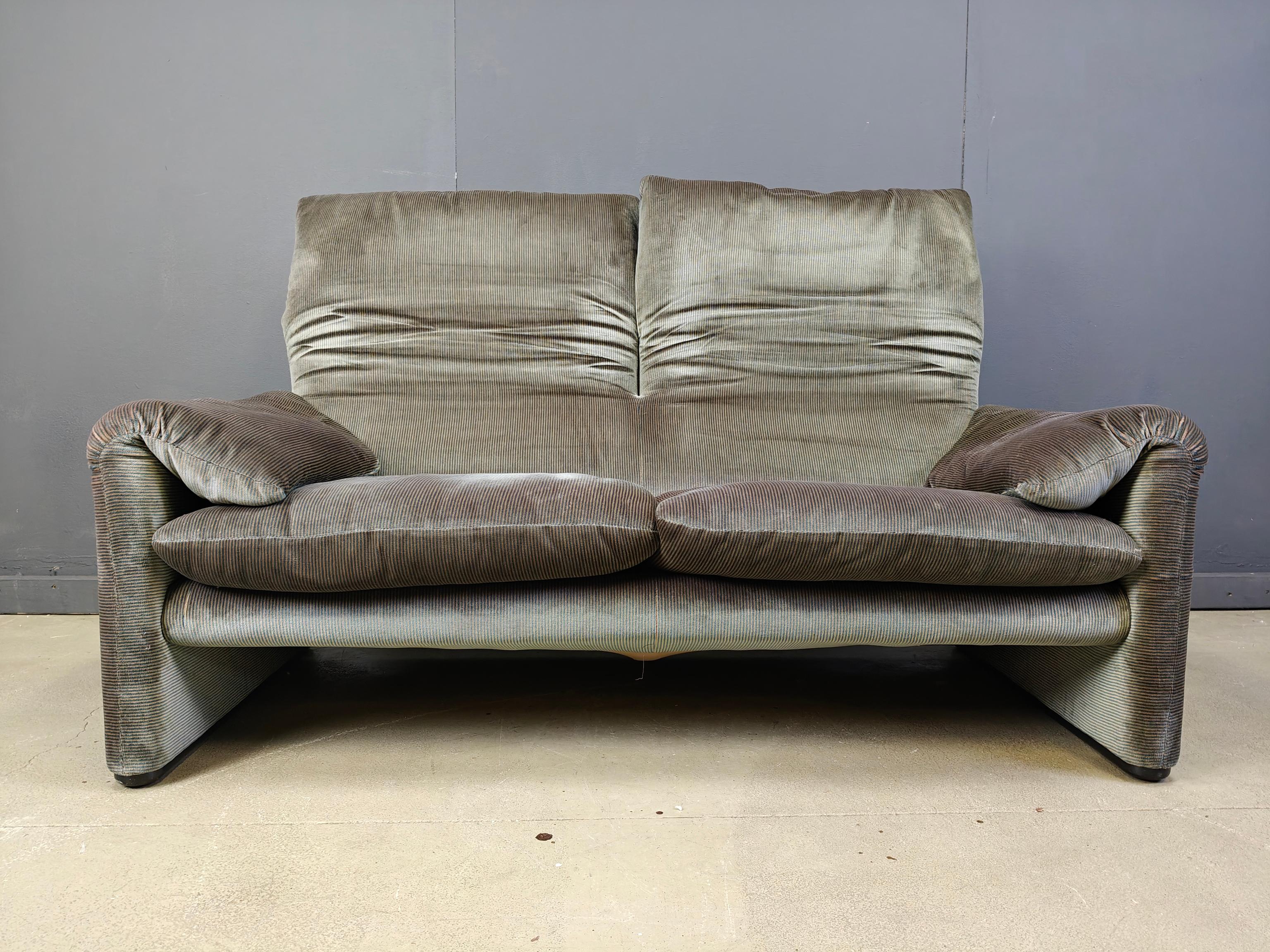 Tissu Canapé Maralunga de Vico Magistretti pour Cassina, 1970 en vente