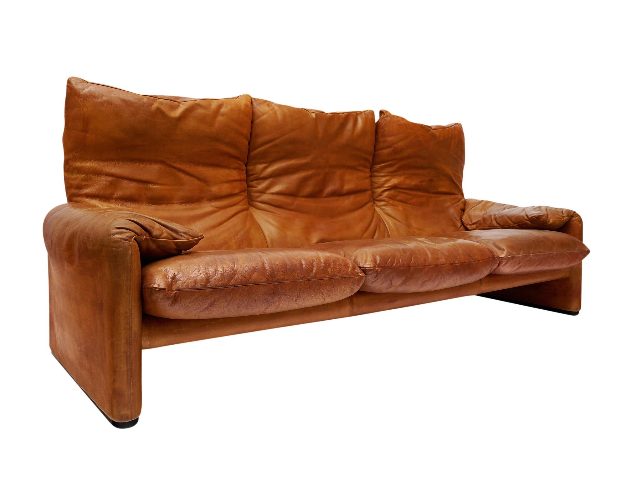 Italian Maralunga Sofa by Vico Magistretti for Cassina