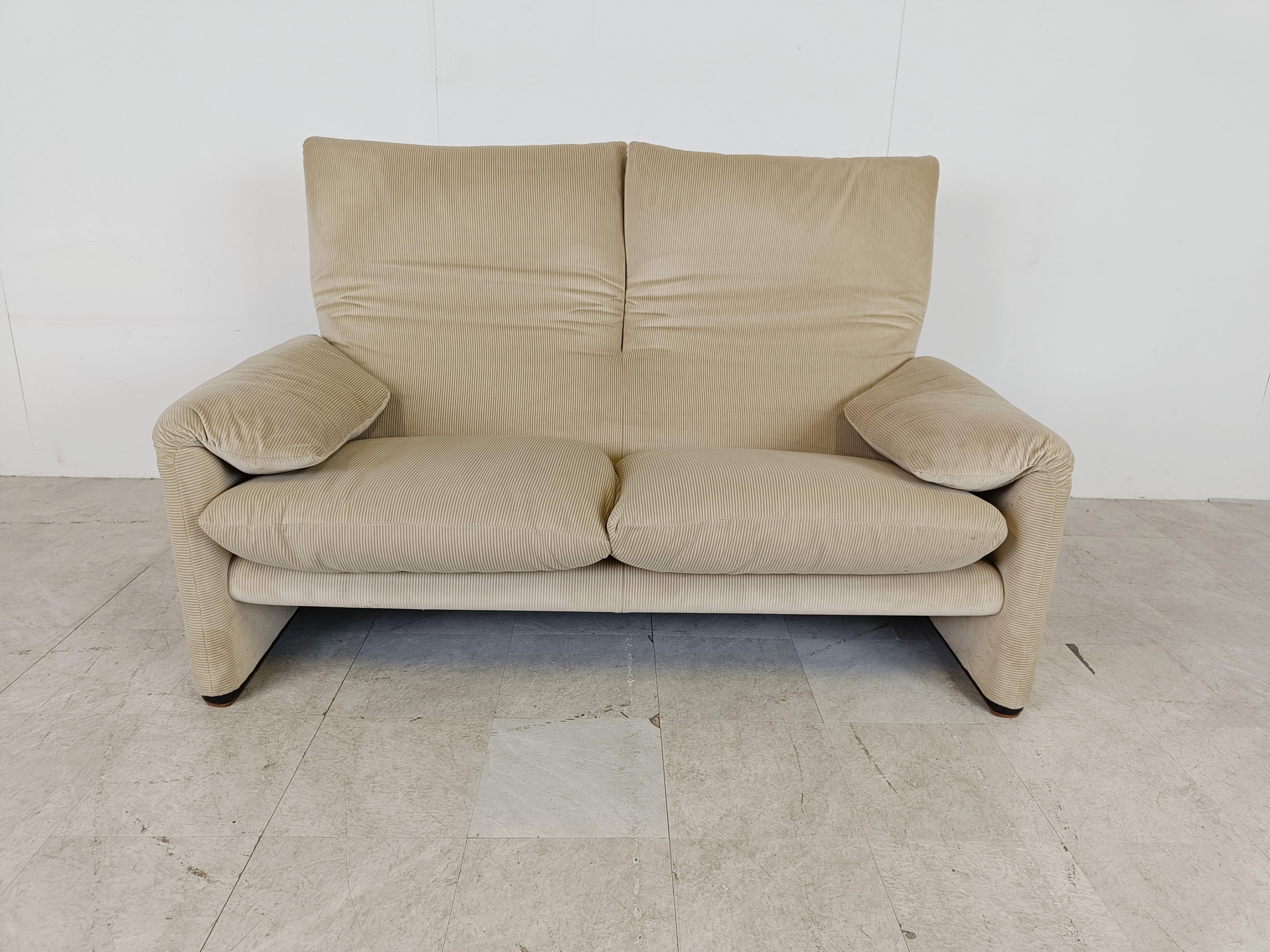 Fabric Maralunga Sofa by Vico Magistretti for Cassina