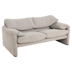 Maralunga Sofa by Vico Magistretti for Cassina in Fabric Grey