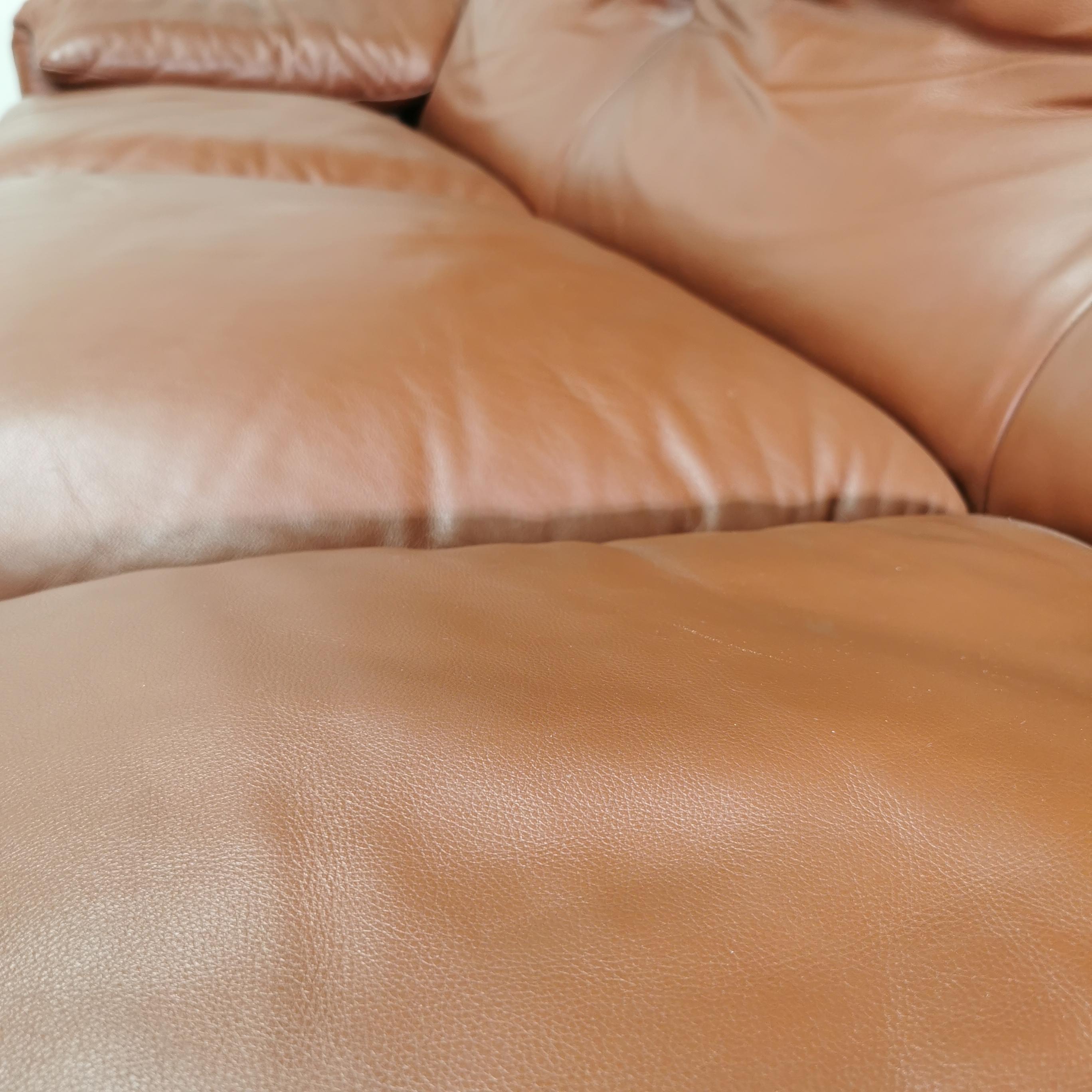 Maralunga sofa Cassina 70's leather For Sale 6