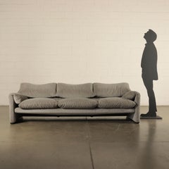 Canapé Maralunga:: mousse et tissu:: années 1980 Vico Magistretti:: Cassina