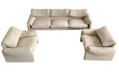 Maralunga Sofa Lounge Chairs by Vico Magistretti for Cassina, Italy 1980s