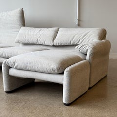 Maralunga Sofa + Ottoman by Vico Magistretti for Cassina