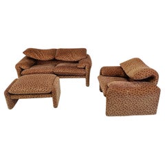 Maralunga sofa set by Vico Magistretti, 1970s